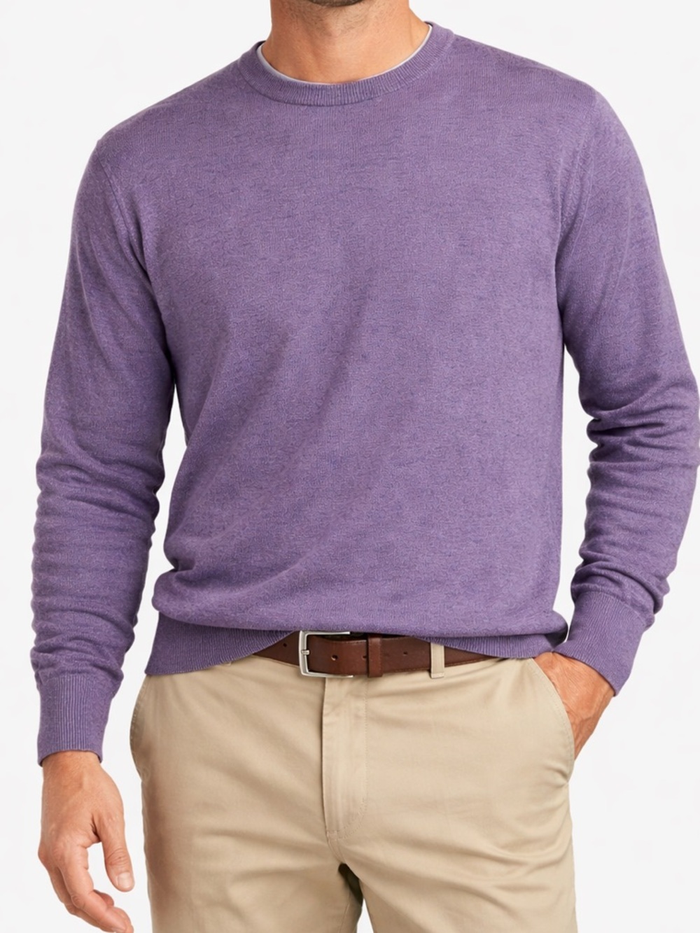 Peter Millar Purple Crewneck Sweater Pima Cotton Silk Cashmere Size Large